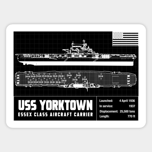 USS YORKTOWN Sticker by theanomalius_merch